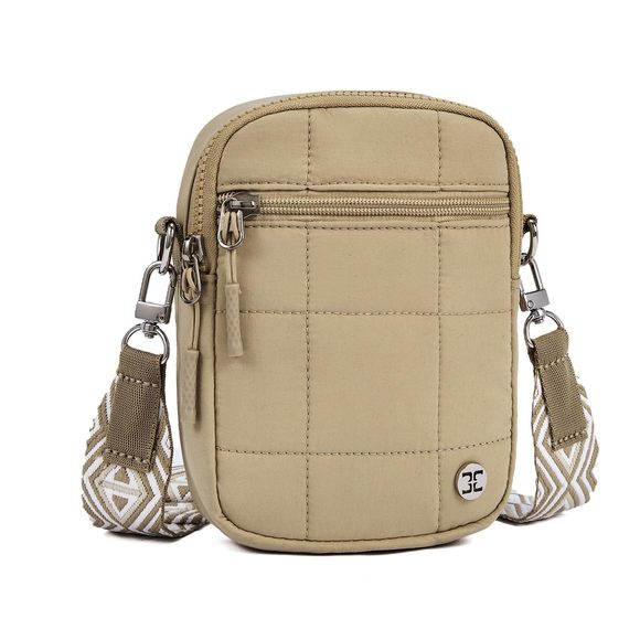 Puffer Small Crossbody Bags Cell Phone Purse Crossbody Bag Khaki <3 - Picture 1 of 6
